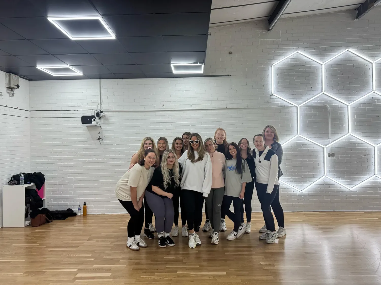 Hens learning music-video choreography at a Commercial dance class